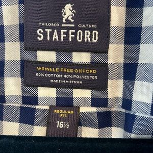 Gently used Stafford short sleeve dress shirt size 16 1/2